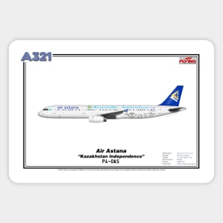 Airbus A321 - Air Astana "Kazakhstan Independence" (Art Print) Sticker